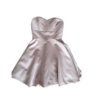 Narianna Blush Pink Strapless Prom Bridal Cocktail Party Bubble Hem Mini Dress S